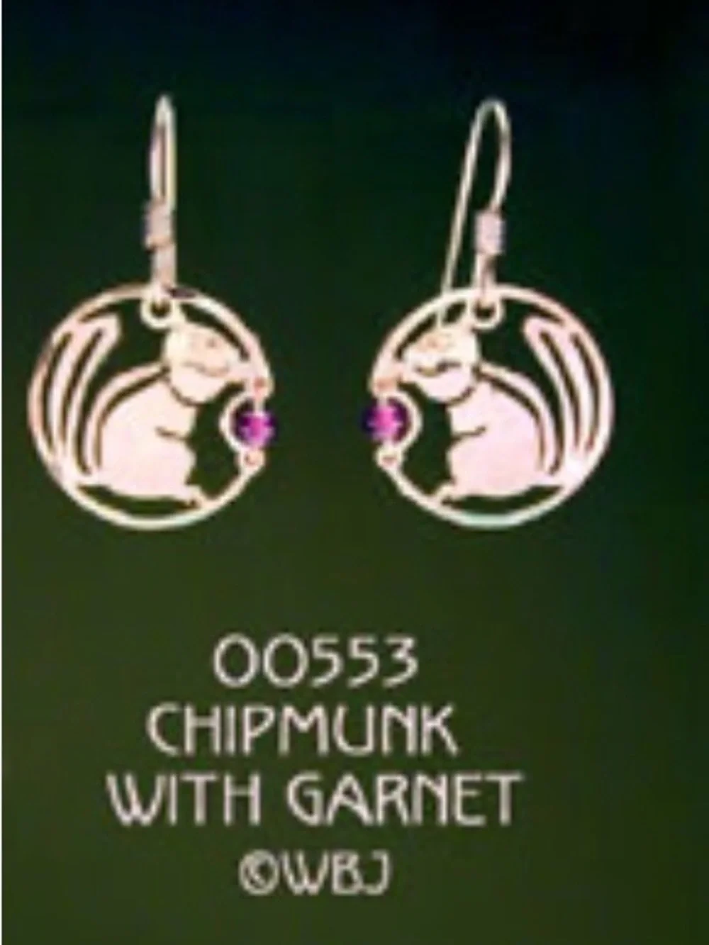 WILD Bryde Squirrel Dangle Earrings with Garnet Gems